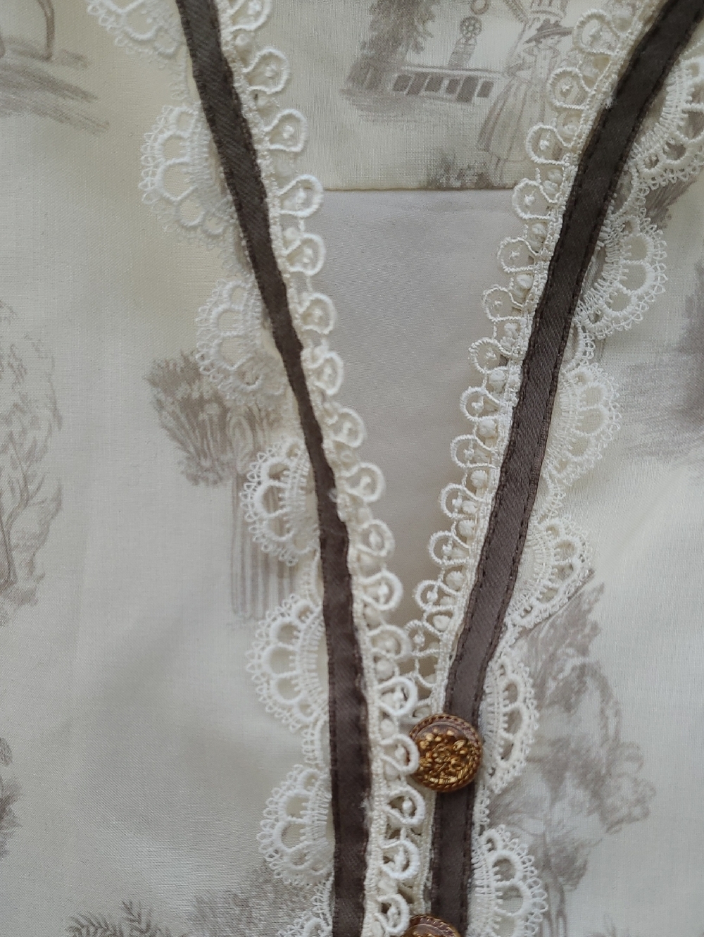 Simple Retro Vintage Wrap Dress Midi Tie Beige Cream Zipper M Ruffle Long Sleeve - Picture 3 of 10